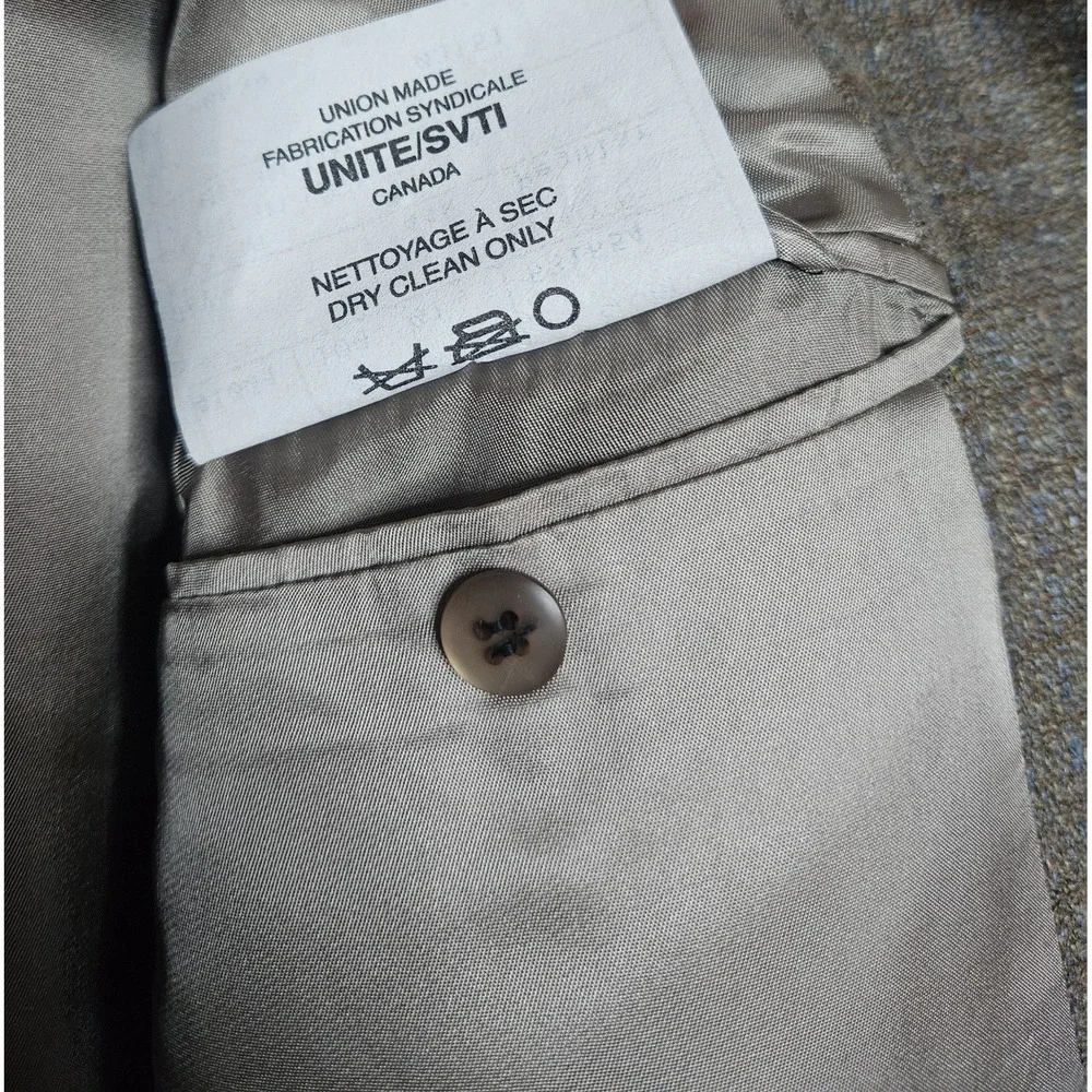 Patrick James Men's Suit Jacket Blazer Sport Coat Wool Linen Silk Tan‎ Size 44R